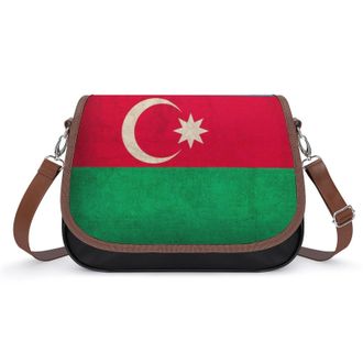 Generic Vintage Azerbaijan Flag Womens Crossbody Bag Fashion Shoulder Handbags Message Tote Bag with Adjustable Strap