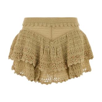 Isabel Marant Olzea Rok-Broek - Dames - Rokken - Beige - Maat: 2XS Katoen