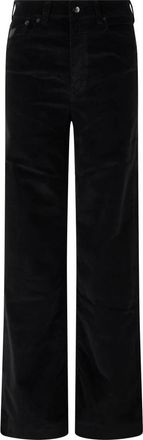 Lois Rechte fluwelen broek - Dames - Straight fit broeken - Zwart - W29 - Katoen - Broeken