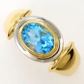 C&A Blue Yellow Gold Yellow Gold (18K) Platinum 900 Band Ring (Pre-Owned)