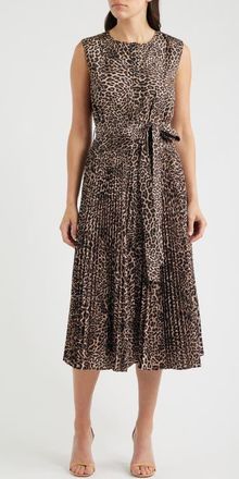 Kobi Halperin Stella Leopard Print Midi Dress in Natural Multi at Nordstrom, Size X-Large