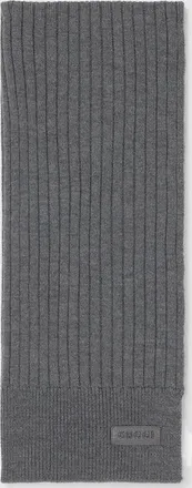 Gucci Knit Wool Scarf With Logo, Grey, Wool