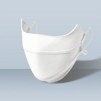 No Brand Mascarilla Blanca De Protecci&oacute;n Solar Upf50+ Con Sujeci&oacute;n Para Las Orejas: Material Transpirable Y Fr&iacute;o, Protecci&oacute;n Facial Completa Para Deportes Y Ac