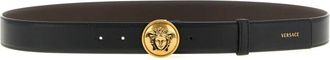 Versace Leren Riem 3.5 cm - Heren - Riemen - Zwart - 100 CM - Leer - Accessoires