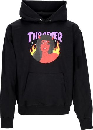 Thrasher Zwarte Hoodie met Kangoeroezak - Heren - Hoodies - Zwart - L - Katoen - Hoodies & sweatvesten