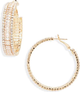 Tasha Crystal Hoop Earrings in Gold/crystal at Nordstrom Rack