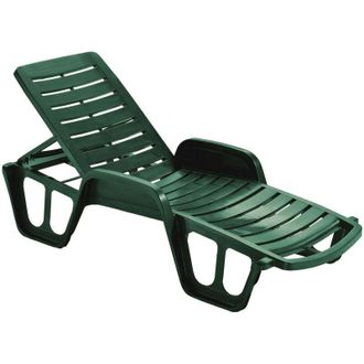 Progarden Led Leds - Lettino in resina da esterno con schienale regolabile verde