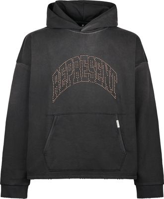 Represent Embellished Black Hoodie with Relaxed Fit