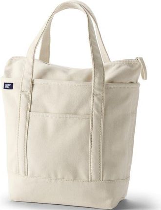 Lands End Zip Top Canvas Tote Bag in Natural/natural at Nordstrom, Size Medium