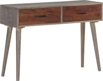 vidaXL Mesa Consola De Madera Maciza De Mango Gris 110x35x75 Cm Vidaxl