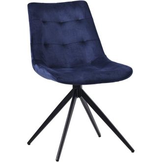 Clp Silla De Comedor Merna Azul Oscuro Terciopelo