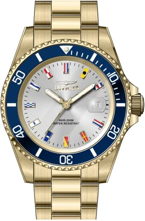 Invicta Pro Diver 49886 Heren Horloge - Quartz Uurwerk - Roestvrij Staal met zilveren Wijzerplaat - 40mm