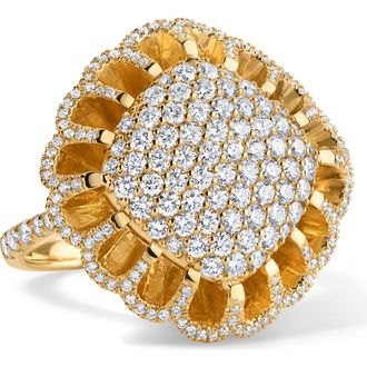 Mindi Mond Floating All Diamond Ring in 18K Yellow Gold at Nordstrom, Size 7
