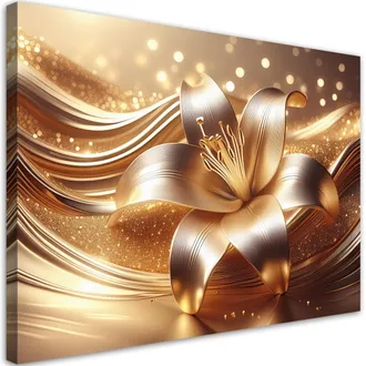 Artgeist Artgeist - Quadro Su Tela, Fiore Glamour Oro - 120x80
