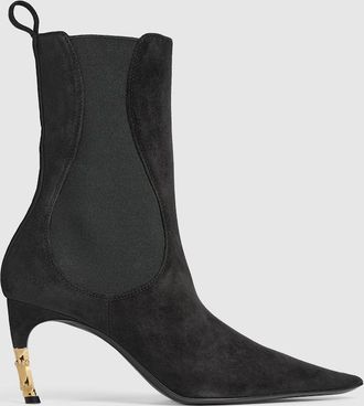 Gucci Womens Castello Bootie, Black, Suede