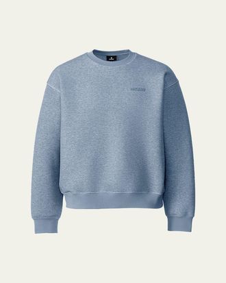 Mackage Mens Julian Double-Face Jersey Silicone-Logo Crewneck Sweater