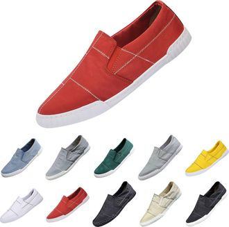 Generic Mens Low-Top Canvas Shoes Breathable Loafer Flat Slip On Slippers Trainers Hands-Free Comfortable Walking Shoes Outdoor Casual Hiking Shoes Soft Comfo