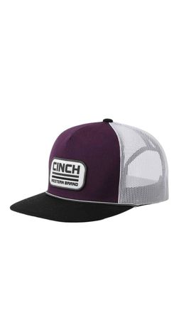 Cinch Mens Flexfit Snapback Logo Cap In Purple/white