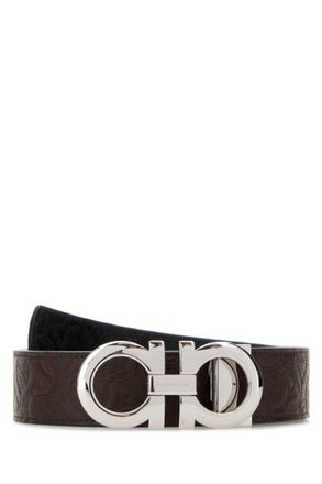 Ferragamo Brown Gancini Buckle Reversible Belt