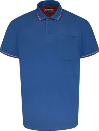 KAM (KBS5400C Kbs Mens Big Size Tipped Polo Shirt with Pocket in Blue 5XL