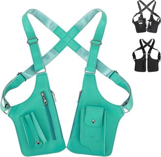 Generic Premium Leather Adjustable Underarm Shoulder Bag, Anti-Theft Crossbody Chest Bag with Hidden Pockets for Travel, Work & Daily Use (Green)