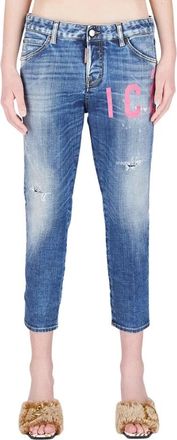 Dsquared2 Icon Crop Jeans - Dames - Jeans - Blauw - Maat: XS Katoen