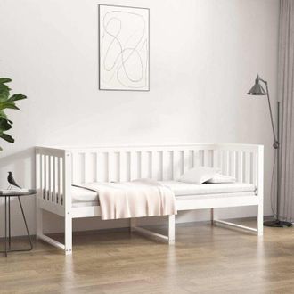 vidaXL Sof&aacute; Cama Sin Colch&oacute;n Madera Maciza De Pino Blanco 80x200 Cm Vidaxl
