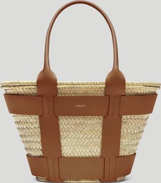 DeMellier The Santorini in Natural Basket Tan Smooth Leather Shoulder bag