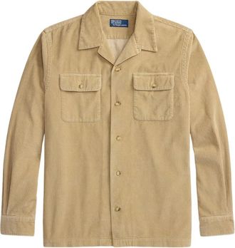 Polo Ralph Lauren Ribfluwelen shirtjack met zakken - Beige