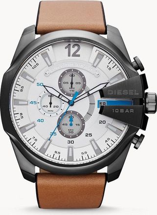 Diesel Mens Mega Chief Chronograph, Gunmetal-Tone Stainless Steel Watch