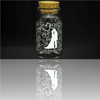 Trade Shop Trade Shop - Set 12 Pezzi Bomboniera Bomboniere Ampolla 3x6cm Cuori Porta Confetti Matrimonio