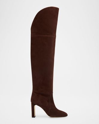 Stuart Weitzman Babette Tubo Suede Over-The-Knee Boots