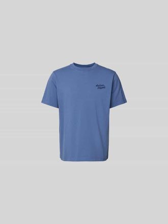 Maison Kitsun&eacute; T-Shirt mit Label-Stitching in Royal, Gr&ouml;&szlig;e L