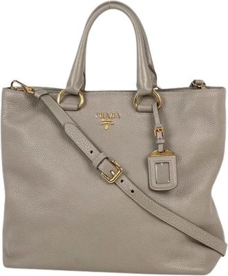Prada Pre-owned Vintage Tote Bag - Dames - Vintage Shopper - Grijs - ONE Size - Leer - Vintage
