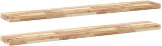 vidaXL Floating Shelves 2 pcs 120x20x4 cm Untreated Solid Wood Acacia vidaXL