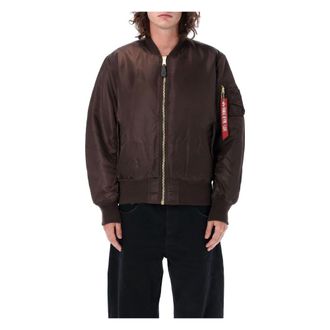 Alpha Industries Jassen, Heren, Bruin, L, Nylon, Nylon Ma-1 Reversible Bomber
