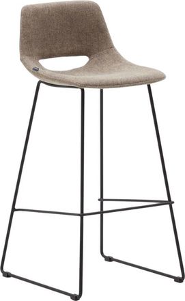 K Home Design Barhocker Sahara Sitzhöhe 76 cm, Chenille Taupe/Schwarz