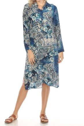 Johnny Was Isobel Henley Dress In Blue