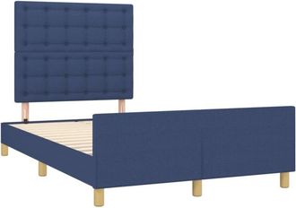 vidaXL Estructura De Cama Sin Colch&oacute;n Tela Azul 120x190 Cm Vidaxl