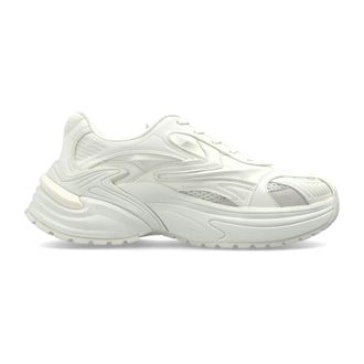 Emporio Armani Suede en Mesh Sneakers - Heren - Sneakers - Wit - 43 1/2 EU - Leer - Schoenen