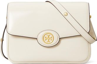Tory Burch Robinson Spazzolato Leather Shoulder Bag in Shea Butter at Nordstrom
