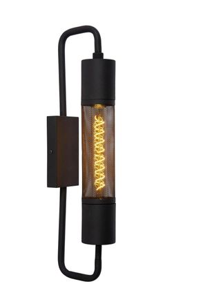 Lucide L&aacute;mpara de pared de acero 1xE27, negro