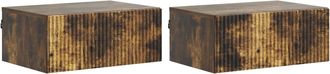 vidaXL Mesita De Noche De Pared 2 Uds. Roble Ahumado 49 X 34,5 X 20 Cm Vidaxl