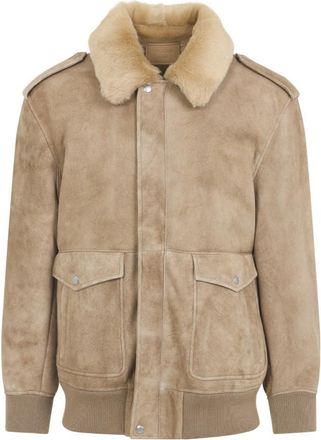 Prada Beige Suede Bomber Jacket