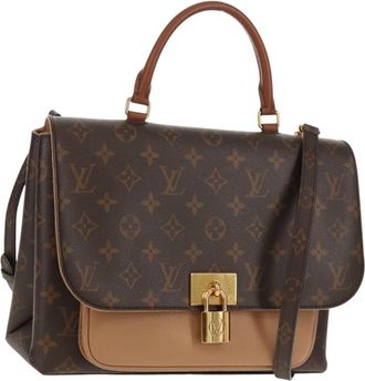 Louis Vuitton Marignan Handbag Monogram Canvas With Leather Brown Canvas Handbag (Pre-Owned)