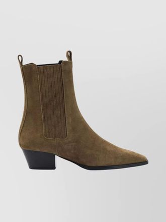 Aeyde suede ankle boots block heel