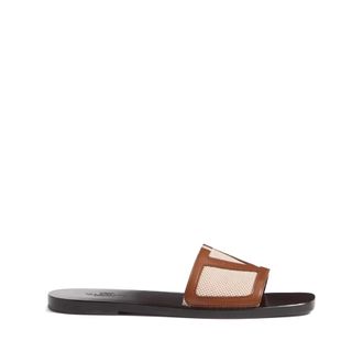 Valentino Garavani Viva Superstar Slide Sandaal - Heren - Sandalen - Bruin - 41 EU - Leer - Schoenen