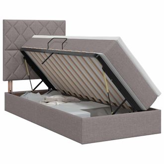 vidaXL Cama Con Almacenamiento Y Colch&oacute;n Topo 100 X 200 Cm Tela Vidaxl