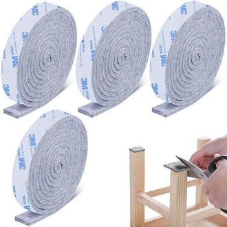 OEM Piedini Per Mobili, 4 Rotoli Di Feltro Autoadesivo, 100 X 2 Cm, Feltro Autoadesivo Per Hobby, Protezione Del Pavimento, Gambe Delle Sedie, Grigio