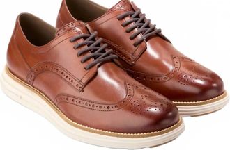 Cole Haan Mens Original Grand Remastered Wingtip Oxford Shoes In Woodbury Natural Ivory